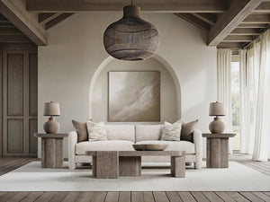 Bernhardt Bernhardt Rowan Sofa With Sculptural Geometric Base, Deep Seats, Knife-Edge Pillows, Custom Fabrics - Made to Order P5307A