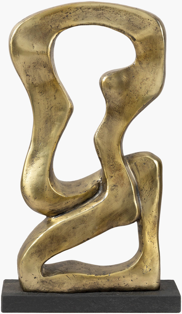 Surya Neblina 15" Modern Decorative Sculpture - Premium Metal & Granite Accent For Contemporary Spaces Gold Iron,Granite Nen001-1593