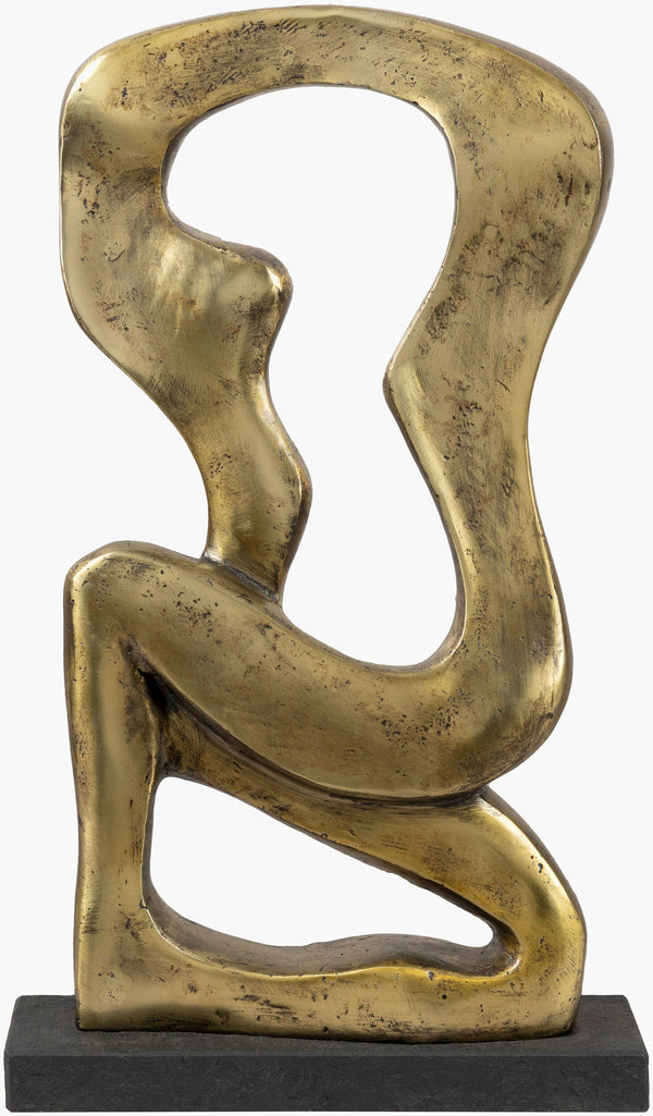 Surya Neblina 15" Modern Decorative Sculpture - Premium Metal & Granite Accent For Contemporary Spaces Gold Iron,Granite Nen001-1593