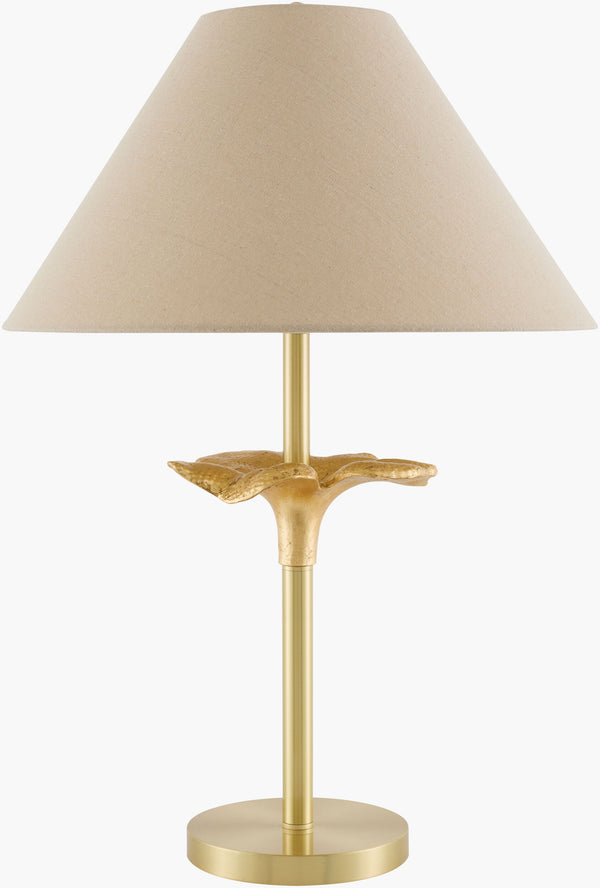 Surya Nepi Minimalist 26" Accent Table Lamp - Elegant Iron Body With Linen Shade For Chic Home Décor Body, Metallic ,Brass,Base, Metallic ,Brass,Shade (Outside), Beige,Shade (Inside), White,Finial, Metallic ,Brass,Harp, Metallic ,Brass,Cord, Translucent Iron,Iron,Linen,Polyester,Iron Nep-001
