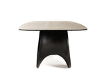 VIG Furniture Modrest Neptune - Modern Grey Wave Glass + Black Dining Table VGVC-T2378