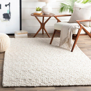 Surya Neravan Exquisite Handmade 2' X 3' Wool Area Rug - Luxurious Texture & Modern Style For Your Home Ivory Wool Ner1003-23