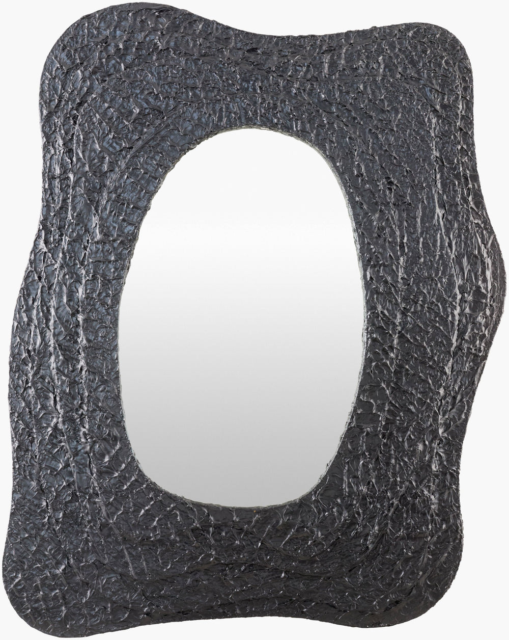 Surya Nero 30"H X 42"W Mid-century Modern Accent Mirror - Elegant Wall Decor For Timeless Home Style Frame, Black Mdf Nero001-3042