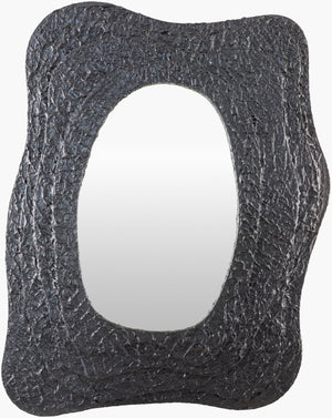 Surya Nero 30"H X 42"W Mid-century Modern Accent Mirror - Elegant Wall Decor For Timeless Home Style Frame, Black Mdf Nero001-3042