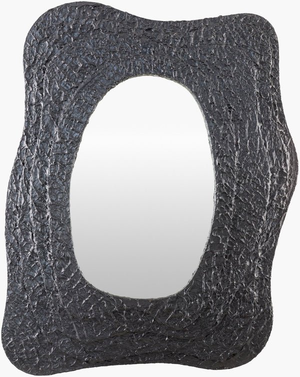Surya Nero 30"H X 42"W Mid-century Modern Accent Mirror - Elegant Wall Decor For Timeless Home Style Frame, Black Mdf Nero001-3042