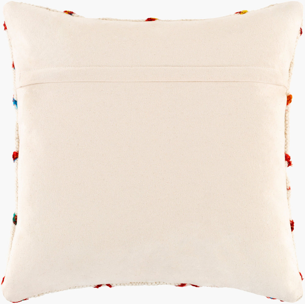 Surya Nettie 20" Moroccan Style Accent Pillow - Handmade Global Flair In Vibrant Colors For Home Decor Red Wool,Viscose,Cotton,Polyester,Cotton Net002-2020p