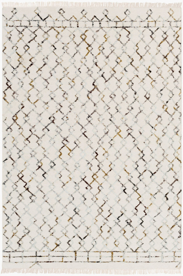 Surya Nettie 2' X 3' Handmade Wool Rug - Global Inspired Elegance, Durable Design For Eclectic Spaces Cream Wool,Viscose Net1001-23