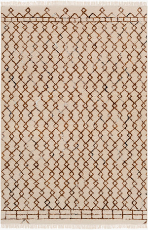 Surya Nettie 2' X 3' Handmade Wool Rug - Global Inspired Elegance, Durable Design For Eclectic Spaces Beige Wool,Viscose Net1002-23