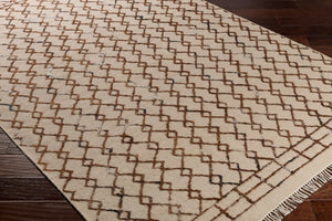 Surya Nettie 2' X 3' Handmade Wool Rug - Global Inspired Elegance, Durable Design For Eclectic Spaces Beige Wool,Viscose Net1002-23