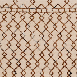 Surya Nettie 2' X 3' Handmade Wool Rug - Global Inspired Elegance, Durable Design For Eclectic Spaces Beige Wool,Viscose Net1002-23