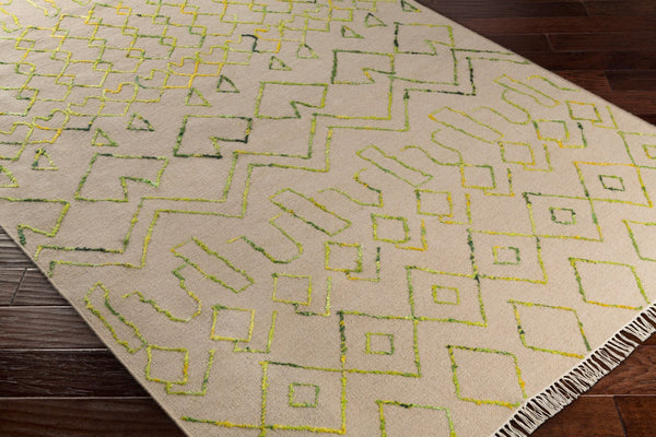 Surya Nettie 2' X 3' Handmade Wool Rug - Global Inspired Elegance, Durable Design For Eclectic Spaces Light Beige Wool,Viscose Net1004-23