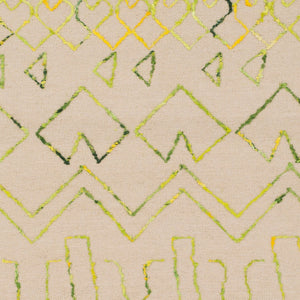 Surya Nettie 2' X 3' Handmade Wool Rug - Global Inspired Elegance, Durable Design For Eclectic Spaces Light Beige Wool,Viscose Net1004-23