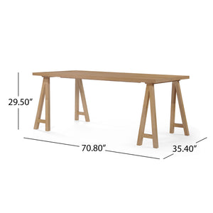 English Elm Christopher Knight Home® - DINING table solid wood and MDF farmhouse dining table 74.5" versatile large desk gaming surface farmhouse style durable design Oak 60386.00OAK