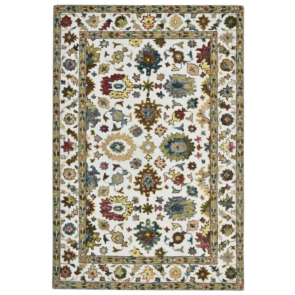 Amer Rugs Jackson Handmade Traditional Style Area Rug - Luxurious 100% New Zealand Wool For Timeless Elegance Ivory Wool Jac13656