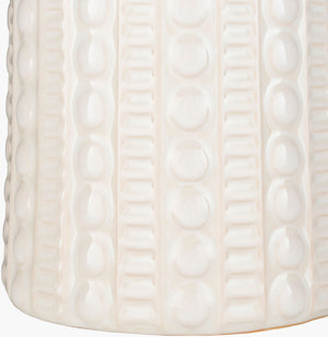 Surya Newell Elegant 29" Ceramic Accent Table Lamp With Natural Linen Shade For Traditional Decor Body, White,Finial, White,Harp, Metallic ,Nickel Ceramic,Linen New100-tbl