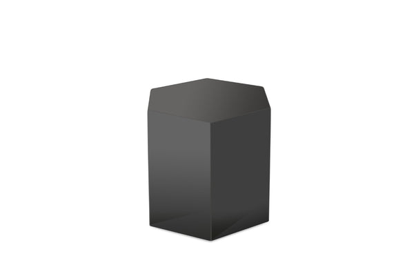 VIG Furniture Newmont Hexagonal Medium Grey High Gloss End Table — Compact Modular Accent, Durable Mdf, 33 Lb Capacity VGBBMND-CT34-GRY-ET