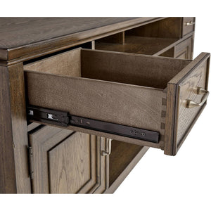 Origins Newport Handcrafted Oak Veneer Tv Console with Drawers and Concealed Media Storage 9003-66