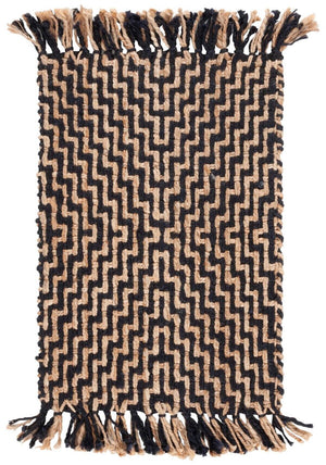 Safavieh Natural Fiber 192 Flat Weave Natural Fiber Rug Black / Natural NF192Z-8