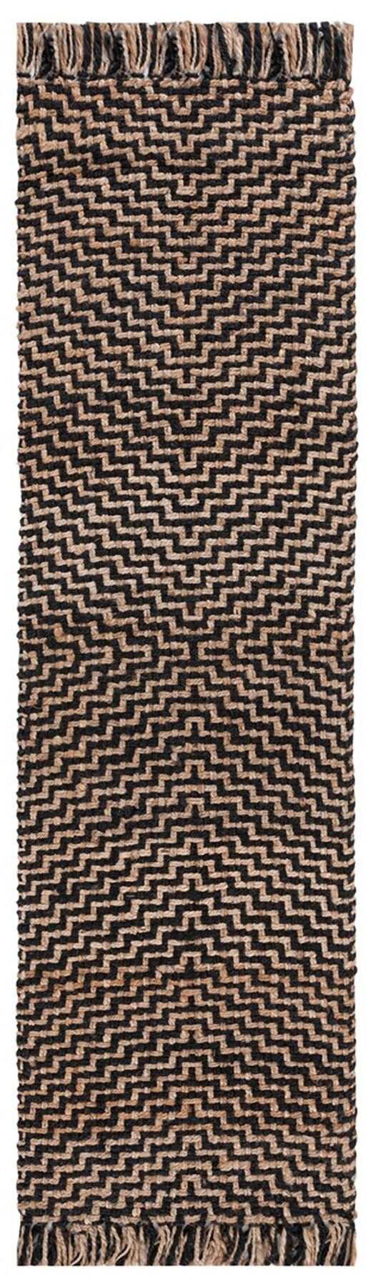 Safavieh Natural Fiber 192 Flat Weave Natural Fiber Rug Black / Natural NF192Z-8