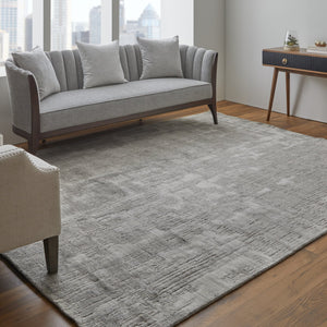 Feizy Rugs Eas69akf Eastfield Artisanal Hand-woven Viscose And Wool Abstract Rug - Modern Style For Any Space Gray,Ivory Viscose,Wool Eas69akfgrybgep00