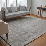 Feizy Rugs Eastfield Viscose/Wool Hand Woven Casual Rug Gray/Ivory 9' x 12'