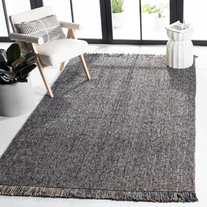 Safavieh Natural Fiber 826 Hand Woven  Rug Charcoal / Natural 8' x 8' Square