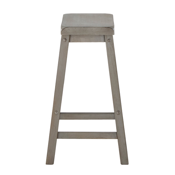 Homelegance By Top-Line Barrett Saddle Seat Counter Height Backless Stools (Set of 2) Grey Rubberwood