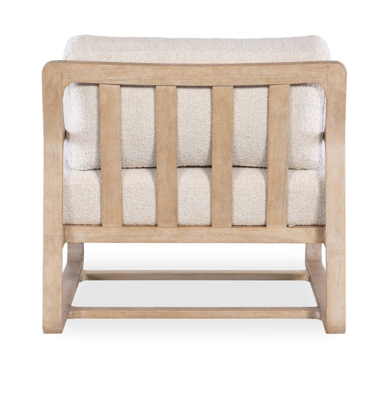 Hooker Furniture Moraine Coastal Accent Chair With Exposed Wood Frame, Slat-Back & Loose Pillow In Dune Finish CC585-480-80
