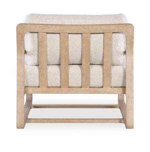 Hooker Furniture Moraine Coastal Accent Chair With Exposed Wood Frame, Slat-Back & Loose Pillow In Dune Finish CC585-480-80