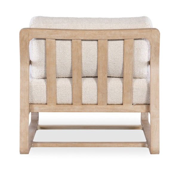 Hooker Furniture Moraine Coastal Accent Chair With Exposed Wood Frame, Slat-Back & Loose Pillow In Dune Finish CC585-480-80