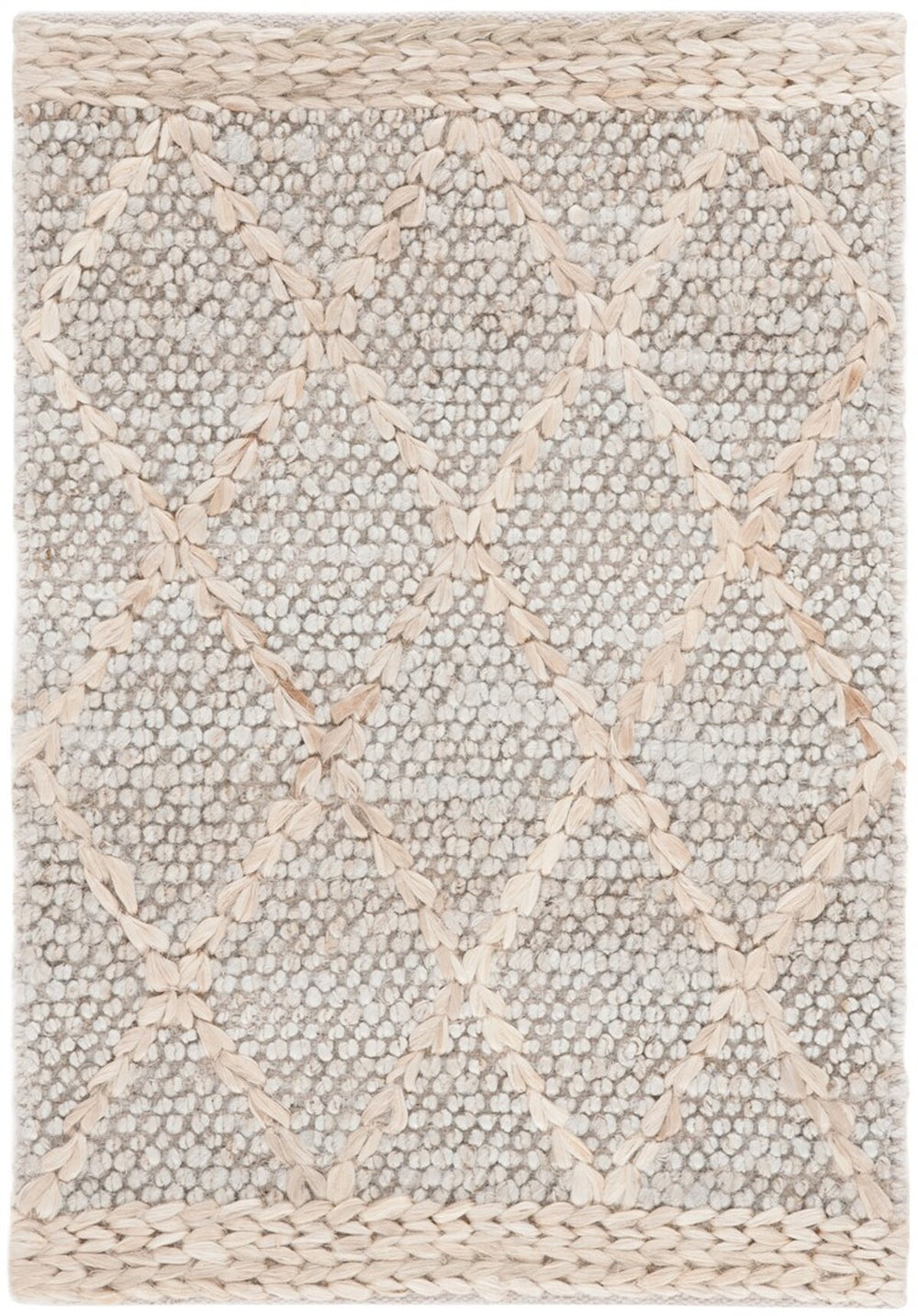Safavieh Natural Fiber 475 NFB475 Flat Weave Natural Fiber Rug Grey / Bleach NFB475F-8