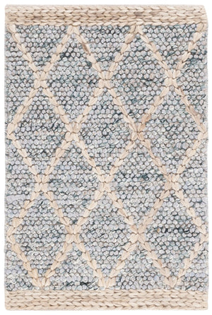 Safavieh Natural Fiber 475 NFB475 Flat Weave Natural Fiber Rug Light Blue / Natural NFB475M-8