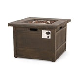 Christopher Knight Home® - Noble House - Landman Outdoor Rustic Square Lightweight Concrete Fire Pit