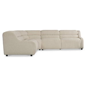 Bernhardt Bernhardt Gio Power Motion Sectional With Channeled Upholstery, Adjustable Headrests, Modern Sculpted Design And Modular Versatility Cream 121" W x 121" D x 33" H K2181