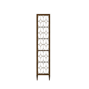 A.R.T. Furniture Eave Etagere - Elegant Bookcase With Open Geometric Metal Frame In Burnished Gold And Mirrored Back Brown Material(S), Poplar And Parawood Solids,Mirror,Metal 336401-1860