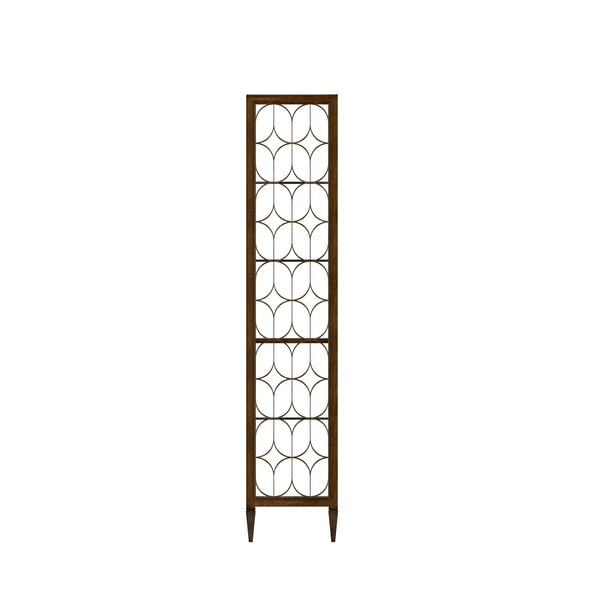 A.R.T. Furniture Eave Etagere - Elegant Bookcase With Open Geometric Metal Frame In Burnished Gold And Mirrored Back Brown Material(S), Poplar And Parawood Solids,Mirror,Metal 336401-1860