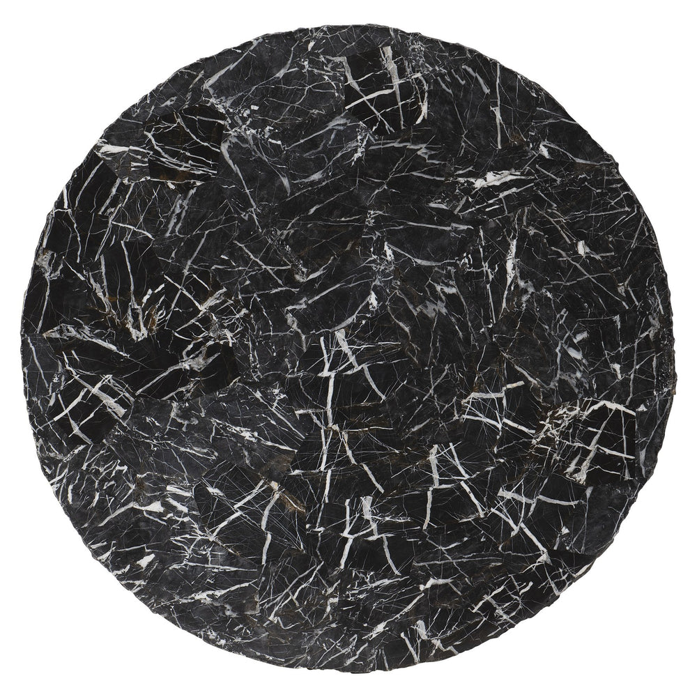 Bernhardt Bernhardt Tambora Outdoor Cocktail Table — Sculptural Black Striped Stone Top, Weather‑Resistant Finish X02018