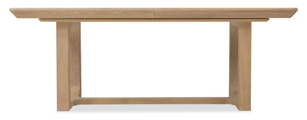 Hooker Furniture Banyon Desert Oak Rectangle Dining Table With Double Pedestals, 2X20" Leaves, Solid White Oak Finish 6081-75200-82