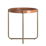 Homelegance By Top-Line Finnian Gold Finish Metal and Wood End Table Gold Metal