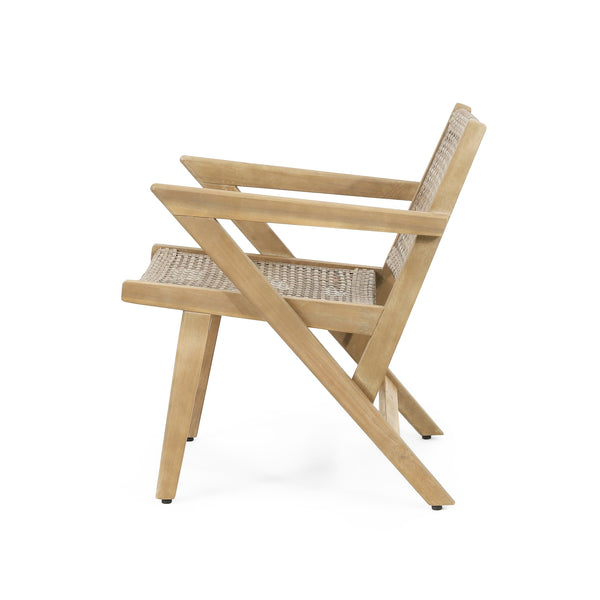 English Elm Christopher Knight Home® - BRAXTON Wicker Club Chairs Set of 2 - Light Brown Acacia Wood Frames, Transitional Outdoor Comfort and Style 72613.00MLBRN