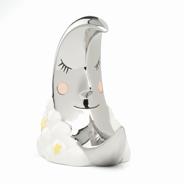 Lenox Reed and Barton Sweet Dreams Silverplated Porcelain Moon Coin Bank Metallic, NO COLOR MULTI 894459