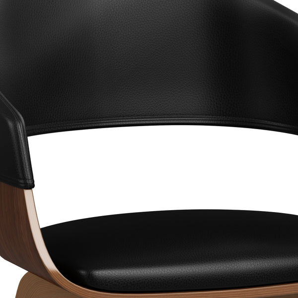 English Elm Lowell Bentwood Dining Chair - Stylish Mid-Century Modern Design In Black Vegan Leather Comfort B136P158830