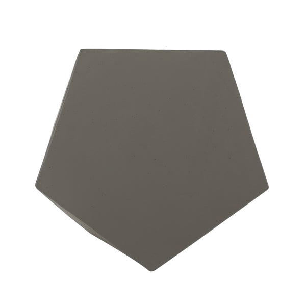 English Elm Christopher Knight Home® - APOLLO geometric concrete side table with gem-cut pentagon base, durable modern outdoor accent piece Light Gray 67525.00LGRY