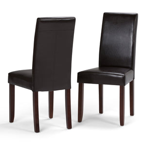 English Elm Acadian Parson Dining Chair Set Of 2 - Stylish Tanner'S Brown Faux Leather For Home Or Office B136P159789