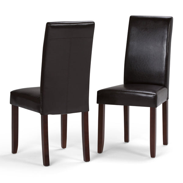 English Elm Acadian Parson Dining Chair Set Of 2 - Stylish Tanner'S Brown Faux Leather For Home Or Office B136P159789