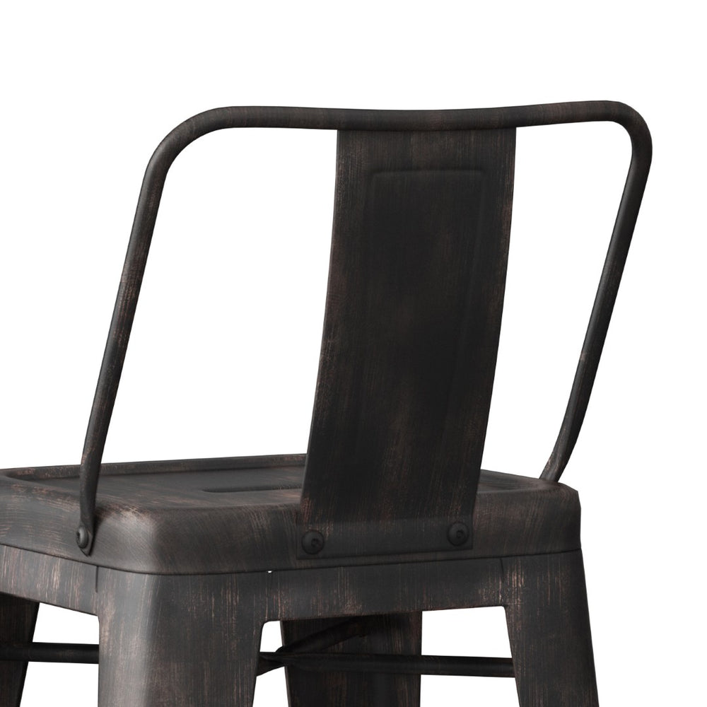 English Elm Rayne 24" Metal Counter Height Stool Set Of 2 - Vintage Industrial Style For Kitchen & Bar Use B136P159477-GIGA