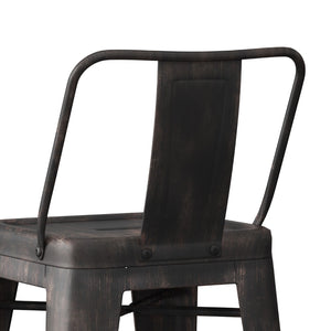 English Elm Rayne 24" Metal Counter Height Stool Set Of 2 - Vintage Industrial Style For Kitchen & Bar Use B136P159477-GIGA