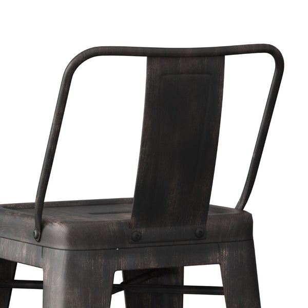 English Elm Rayne 24" Metal Counter Height Stool Set Of 2 - Vintage Industrial Style For Kitchen & Bar Use B136P159477-GIGA