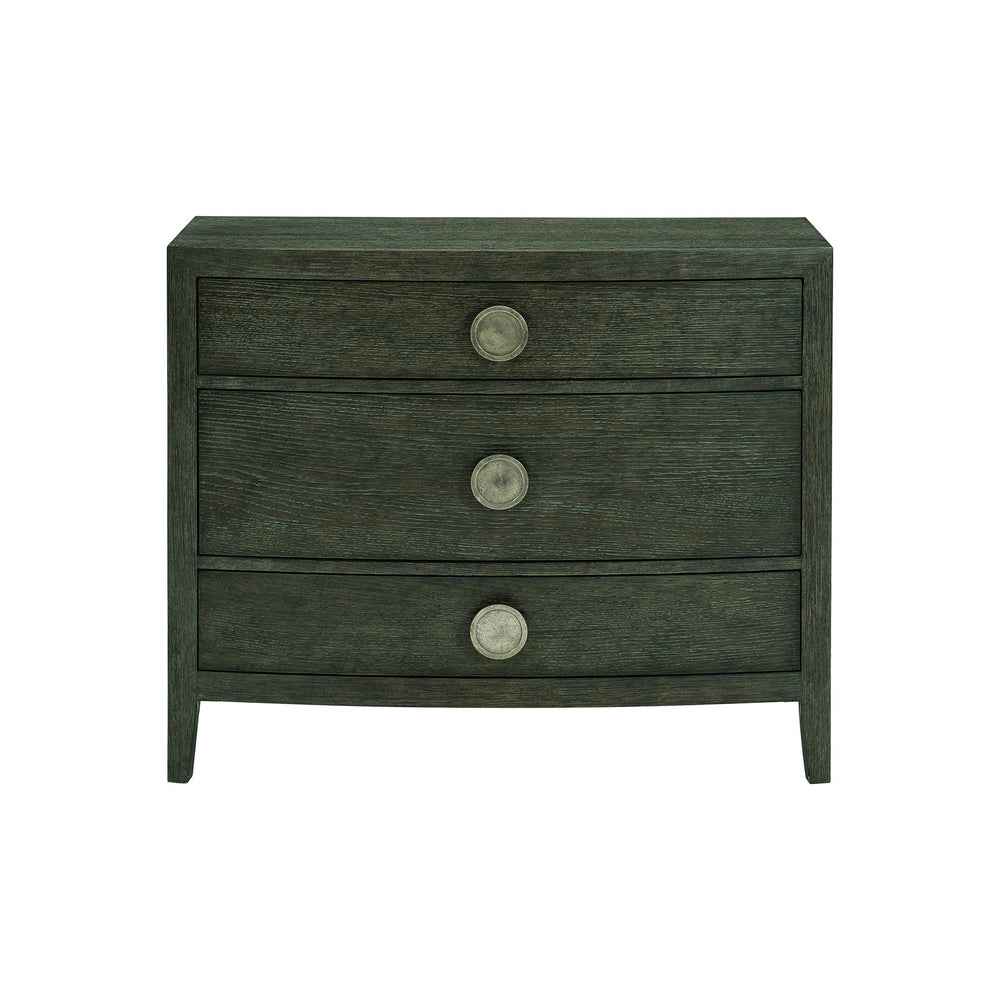 Bernhardt Bernhardt Linea Bowfront Bachelor's Chest Cerused Charcoal — Rustic Modern Wire-Brushed Oak Storage 384230B