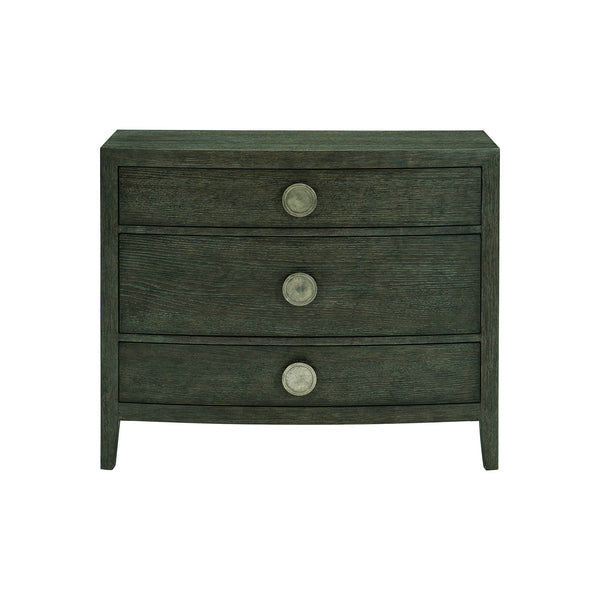 Bernhardt Bernhardt Linea Bowfront Bachelor's Chest Cerused Charcoal — Rustic Modern Wire-Brushed Oak Storage 384230B